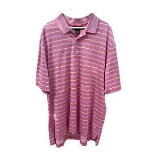 Brooks Brothers Men's Polo Shirt Short Sleeve Performance Knit Stripe Size XL